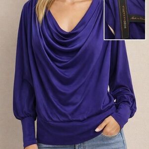 BCBGMaxAzria Women's Draped Top in Deep Blue